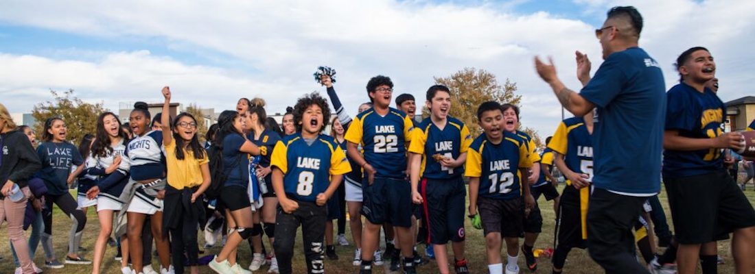 Football players celebrating