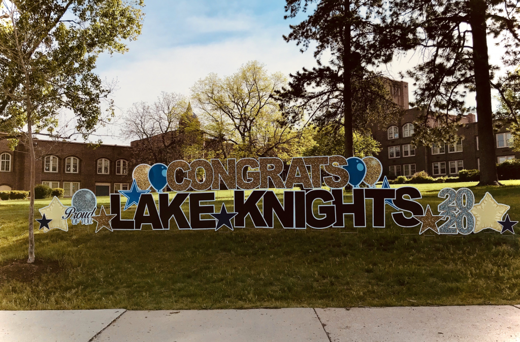 8th Grade Continuation signage in front of school