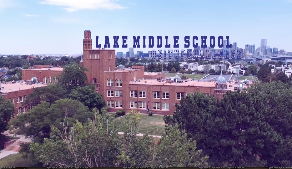Lake Middle School aerial of the building